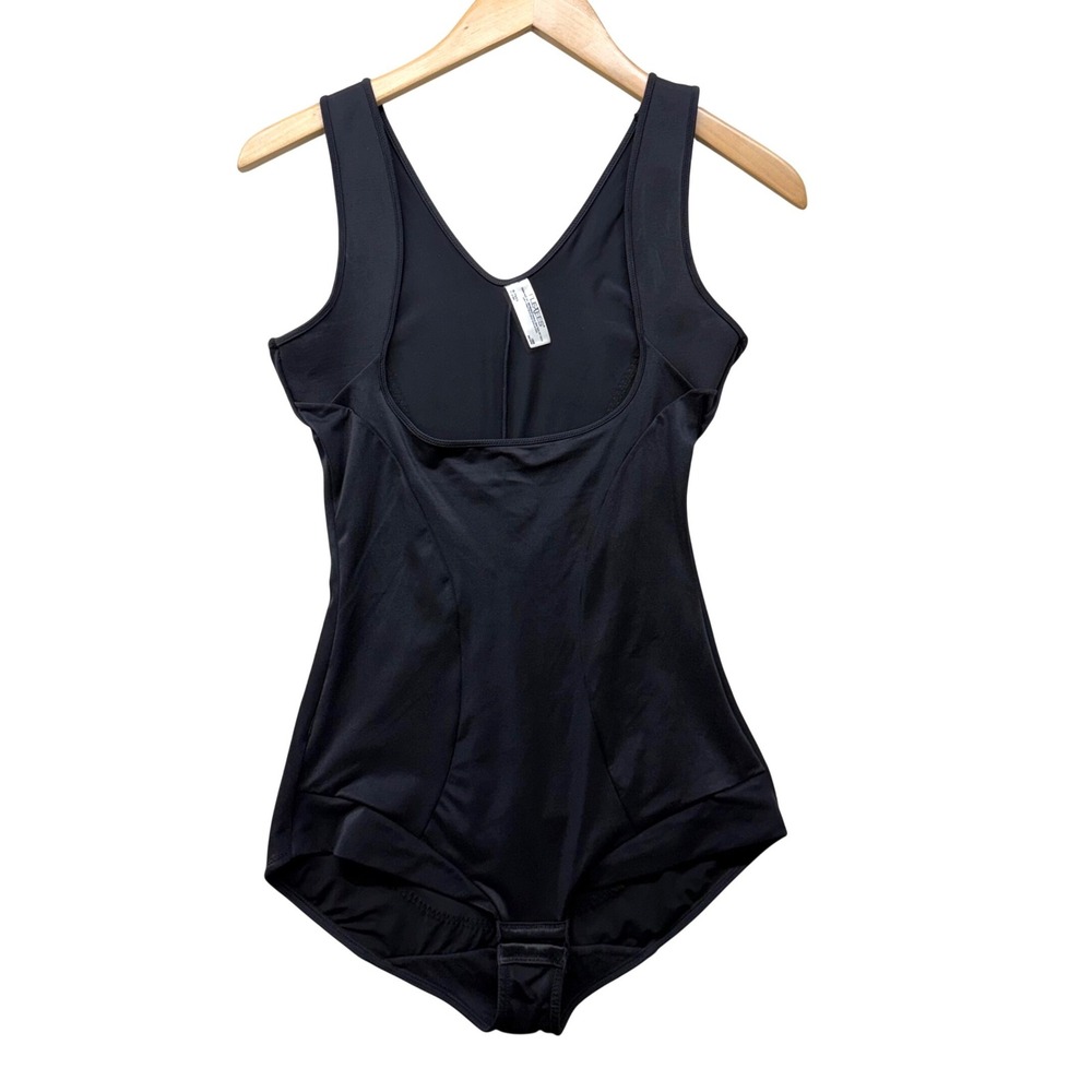 Flexees Maidenform Black Firm Control Shapewear Bodysuit 1856 XL Open Bust